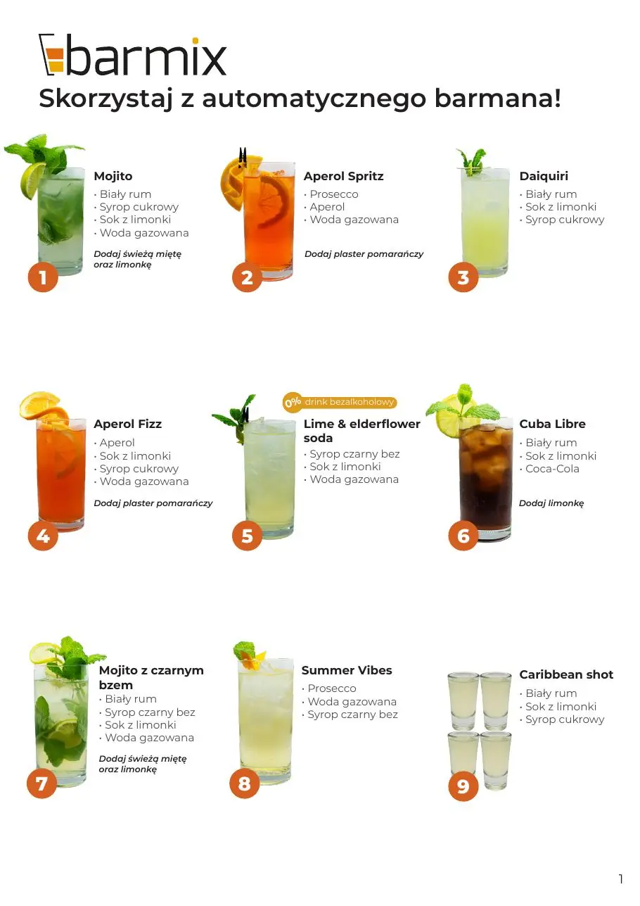 BarMix menu 1