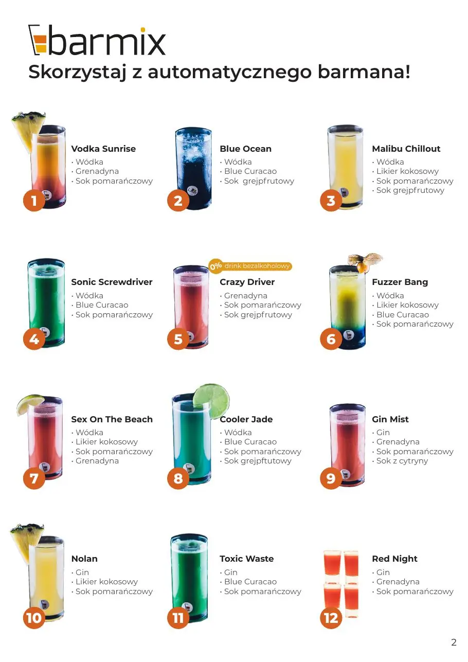 BarMix menu 2