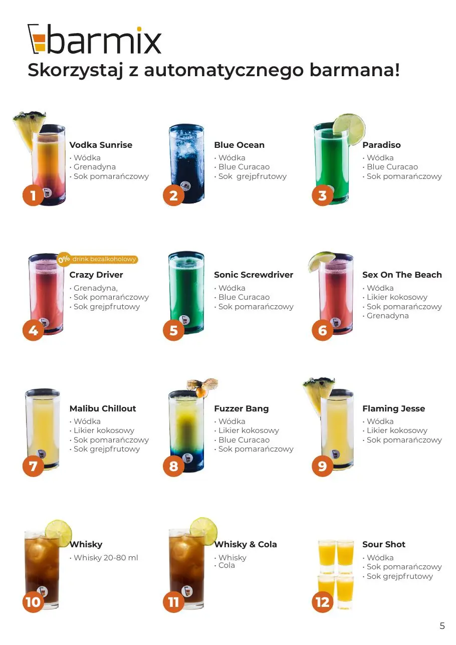 BarMix menu 5